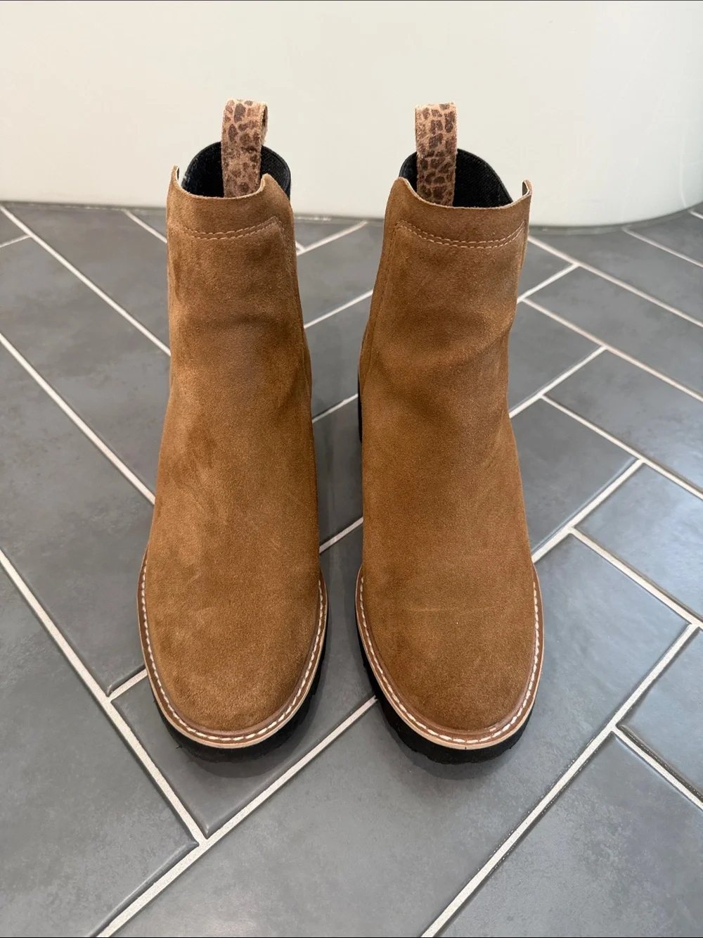 Dolce Vita Women's Suede Chelsea Wedge Booties in Brown